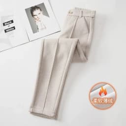 Autumn Women's Woolen Pants 2026 New High Waist Elastic Velvet Thicke Casual Harem Pants Winter Outer Wear Warm Women Trousers