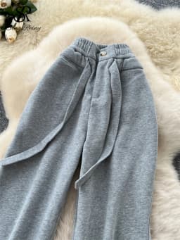 SINGREINY Simple Casual Long Pants Female High Waist Drawstring Pockets Chic Straight Pants Trendy Sports Wide Legs Trousers