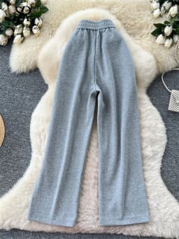 SINGREINY Simple Casual Long Pants Female High Waist Drawstring Pockets Chic Straight Pants Trendy Sports Wide Legs Trousers