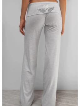 Fold Over Yoga Pants for Women Angel Wings Low Rise Straight Leg Sweatpants Y2k Stretchy Loose Gym Lounge Leggings
