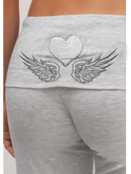 Fold Over Yoga Pants for Women Angel Wings Low Rise Straight Leg Sweatpants Y2k Stretchy Loose Gym Lounge Leggings
