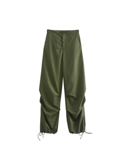 Women Fashion Parachute Cargo Pants Vintage Jogging Trousers High Elastic Waist Female Chic Lady Boot Cut