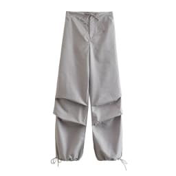 Women Fashion Parachute Cargo Pants Vintage Jogging Trousers High Elastic Waist Female Chic Lady Boot Cut