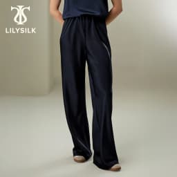 LILYSILK Womens Full Bias Cut Silk Pants Ladies Minimalist Style Relaxed Fit Trouser for Multiple Occasions