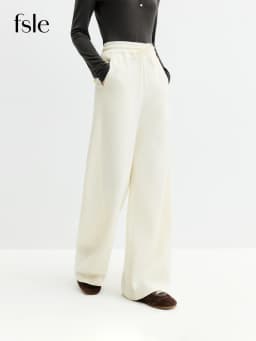 FSLE 2026 Fall Women's High Waisted Barrel Leg Soft Brushed Fleece Jogger Pants - Straight Cut Casual Pants for Daily Wear