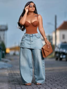 Denim Pant Women Jeans Vintage Wide Leg Long Pants Slim Fit High Waist Straight Trousers Y2k Streetwear Elegant Work Casual