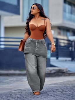 Denim Pant Women Jeans Vintage Wide Leg Long Pants Slim Fit High Waist Straight Trousers Y2k Streetwear Elegant Work Casual