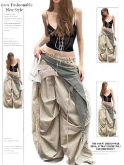 Summer Women Goblin Core Long Trousers Parachute Pants Harajuku Y2K Streetwear Loose Grunge 2000s Streetwear Hip-pop Sweat Pants