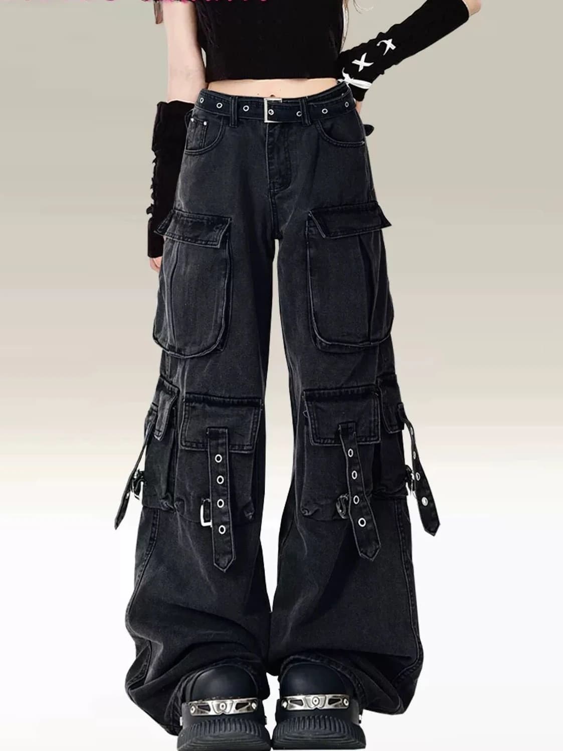 2026 Y2k Aesthetic Women Black Jeans High Waist Vintage Straight Baggy Harajuku Denim Pants Streetwear Grunge Wide Leg Trouser