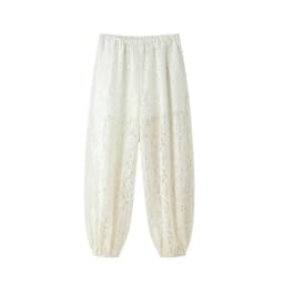 Nlzgmsj 2026 Spring Summer Casual Chic lace Women  Lantern Pants Fashion Loose Elastic Waist  Hollow Out Trouser