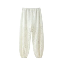 Nlzgmsj 2026 Spring Summer Casual Chic lace Women  Lantern Pants Fashion Loose Elastic Waist  Hollow Out Trouser