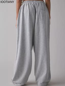 Pink Y2k Women's Casual Loose-fitting Letter Embroidery Gray Jogging Pants Wide-leg Straight Leg Pants Classic Sports Pants 2026