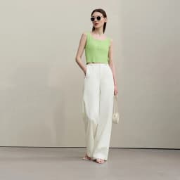 Amii Women's Pants 2026 Summer New Textured Loose Wide Leg Trousers Elastic Waist Casual Versatile Pants For Women 12622110