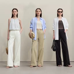 Amii Women's Pants 2026 Summer New Textured Loose Wide Leg Trousers Elastic Waist Casual Versatile Pants For Women 12622110