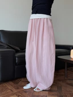 Spring and summer women's casual solid color high waist loose wide leg pants