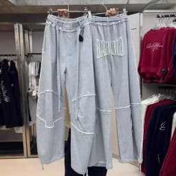 Retro Loose Women's Casual Pants American Style Wide Leg Long Trousers Sporty Sweatpants High Waist Straight Leg Elastic