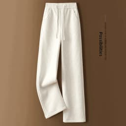 High Waist Thickened Fleece Women's Loose Pants Straight Leg Casual Trousers Korean Style Commute Fashion plus Size Ladies
