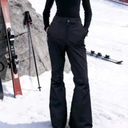 2026 New Winter Women's High Quality Black Thick Warm Padded Sports Pants Lady Outdoor Windproof Skiing Snowboard Flare Trousers