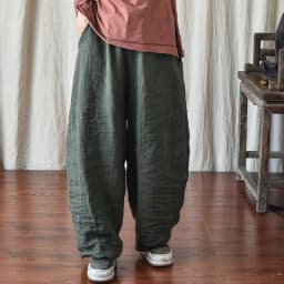 100% Linen Women Casual Trouses New Arrival 2025 Spring Vintage Style Plain Color Loose Female Cotton Linen Harem Pants M733