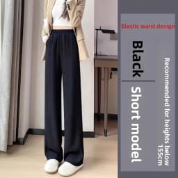 Black High Waist Wide Leg Pants Women's Loose Fit Slim Version Straight Cut Suit Trousers Summer New Arrival Casual Pants