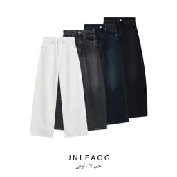 High Waist Wide Leg Jeans Women's Fashion Versatile Design Spring New Style Casual Pants High Waist Polyester Fiber