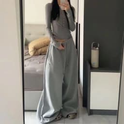 Elegant Women's Pants Fashion High Waist Drawstring Pockets Streetwear Loose Stretchy Legging Casual Joggers Wide Leg Trousers