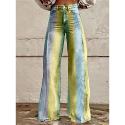 Retro Stripe Flare Pants for Women Sexy High Waist Wide Leg Trousers Fall Fashion Casual & Party Palazzo Pants Daily Wear