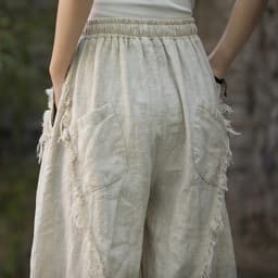 High Quality Cotton Linen Harem Pants Women New Arrival 2024 Autumn Vintage Style Solid Color Loose Female Casual Trousers M061