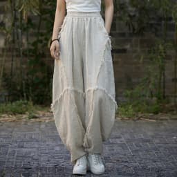 High Quality Cotton Linen Harem Pants Women New Arrival 2024 Autumn Vintage Style Solid Color Loose Female Casual Trousers M061