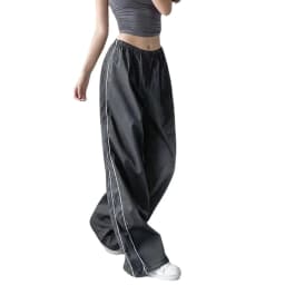 New Y2K Women Vintage Baggy Cargo Pants Women Drawstring Elastic Low Waist Parachute Pants Sweatpants Loose Hippie Pant Trousers