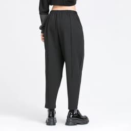 Pleated Loose Harem Pants Women New 2025 Autumn spring  Elastic Waist Black Pocket Fashion All Match Casual womenTrousers