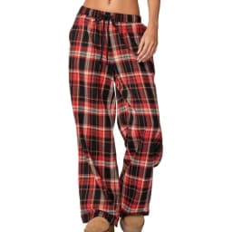 Puloru Women's Elastic Waist Baggy Pants Spring Summer Striped/Plaids/Letter Heart Print Wide Leg Lounge Bottoms Casual Trousers