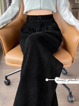 High Waist Black Corduroy Suit Pants Women's 2026 New Style Wide Leg Pants Slimming Straight Cut Casual Trousers for Ladies
