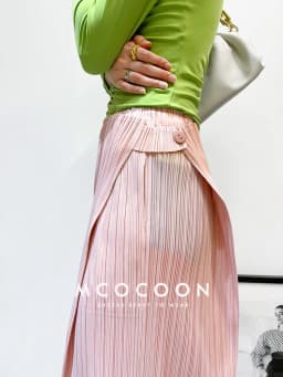Miyake Pleated Waist Button Straight Pants Women New Korean Style Loose Casual Elegant Elastic Waist Trousers