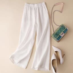 Cotton Linen Wide Leg Pants Loose Fit Casual Summer New Style Women's Nine Points Drapey Big Foot Loose Pants