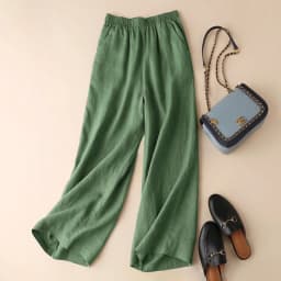Cotton Linen Wide Leg Pants Loose Fit Casual Summer New Style Women's Nine Points Drapey Big Foot Loose Pants