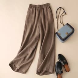 Cotton Linen Wide Leg Pants Loose Fit Casual Summer New Style Women's Nine Points Drapey Big Foot Loose Pants