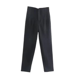HH Minimalist Womens Slim Zip High Waist Pencil Pants Workwear Business Solid Trousers High Street Casual Office Lady Chic Pant