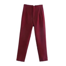 HH Minimalist Womens Slim Zip High Waist Pencil Pants Workwear Business Solid Trousers High Street Casual Office Lady Chic Pant