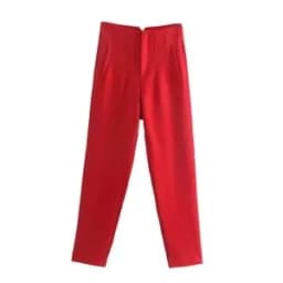 HH Minimalist Womens Slim Zip High Waist Pencil Pants Workwear Business Solid Trousers High Street Casual Office Lady Chic Pant