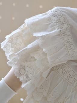 Sweet Girls Large Size Vintage Lace Ruffle Wide Leg Pants for Women - Boho Floral Embroidery Tiered Hem Trousers Comfortable