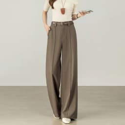 SENTUBILA Women's Straight Leg Pants Autumn 2026 High Waist Commuter 3D Mid-Stitch Detail Comfortable Casual Trousers 153K87890