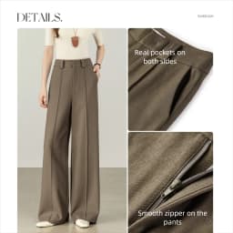 SENTUBILA Women's Straight Leg Pants Autumn 2026 High Waist Commuter 3D Mid-Stitch Detail Comfortable Casual Trousers 153K87890