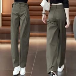 New Wide-Leg Overalls Pants Women Korean Spring Autumn  High Waist Loose All-Match Casual Narrow Straight Pants Female Trousers