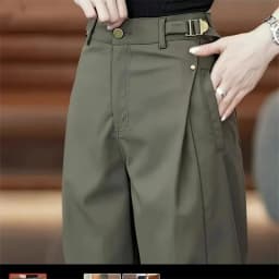 New Wide-Leg Overalls Pants Women Korean Spring Autumn  High Waist Loose All-Match Casual Narrow Straight Pants Female Trousers