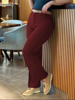 Women's Pants Spring Autumn High Waist Straight Leg Work Pants New Fashion Solid Long Pants Slim Fit Elegant Pants Female