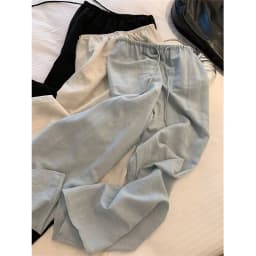 Elegant White Wide Leg Pants Women Fashion Streetwear Linen Black Baggy Pants Summer Korean High Waist Casual Straight Trousers
