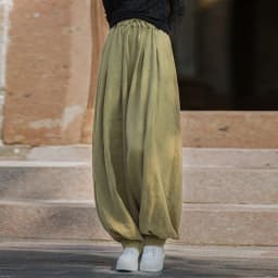 Johnature Women Vintage Ramie Cotton Long Pants Elastic Waist Solid Color Trousers 2025 Autumn New Belt Loose Bloomers Pants