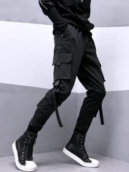 Fashion Black Cargo Pants Women Man Summer Hip Hop Streetwear Harajuku Pockets Harem Trousers Joggers Pants
