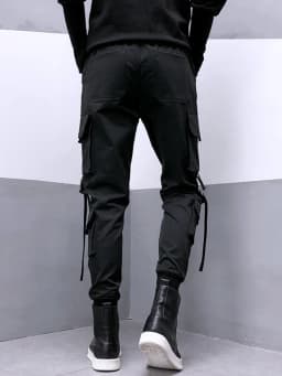 Fashion Black Cargo Pants Women Man Summer Hip Hop Streetwear Harajuku Pockets Harem Trousers Joggers Pants